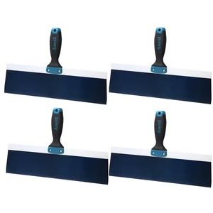 4-PK Anvil 14 in. Blue Steel Taping Knives with Soft Grip 5 in. Handles